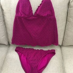 Burgundy swimsuit